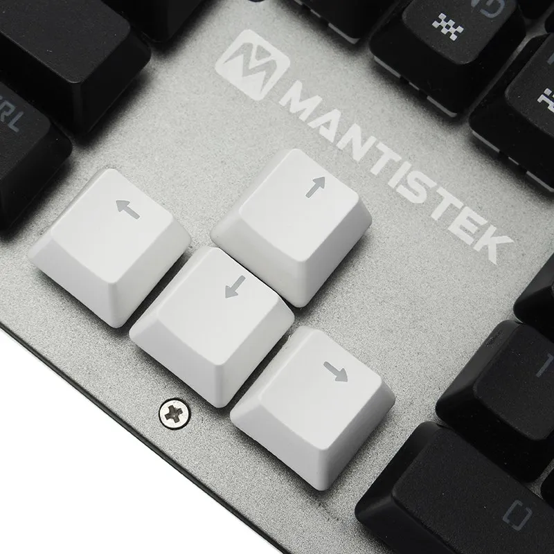 MantisTek 9Pcs ESC WASD Direcition Keys Double Color Injection Molding PBT Keycaps Key Caps Red White With Keycap Puller