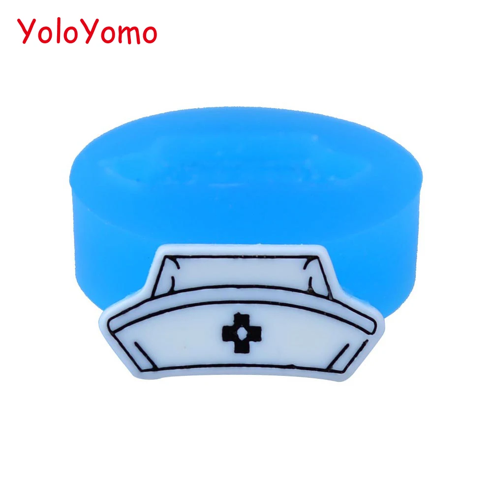 

F424YL 23.8mm Nurse Cap Flexible Mold - Nurse Hat Silicone Mold Fondant Craft, Cake Decoration, Cookie Biscuit, Resin, Food Safe