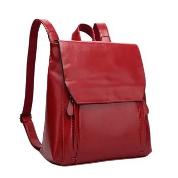 

Women Backpack 2019 Fashion New Wave School Backpack Women Leather Handbag Soft Face Retro College K430