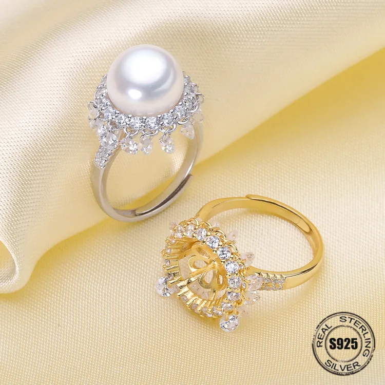 Fashion Pearl Ring Accessories,925 Sterling Silver Ring Findings