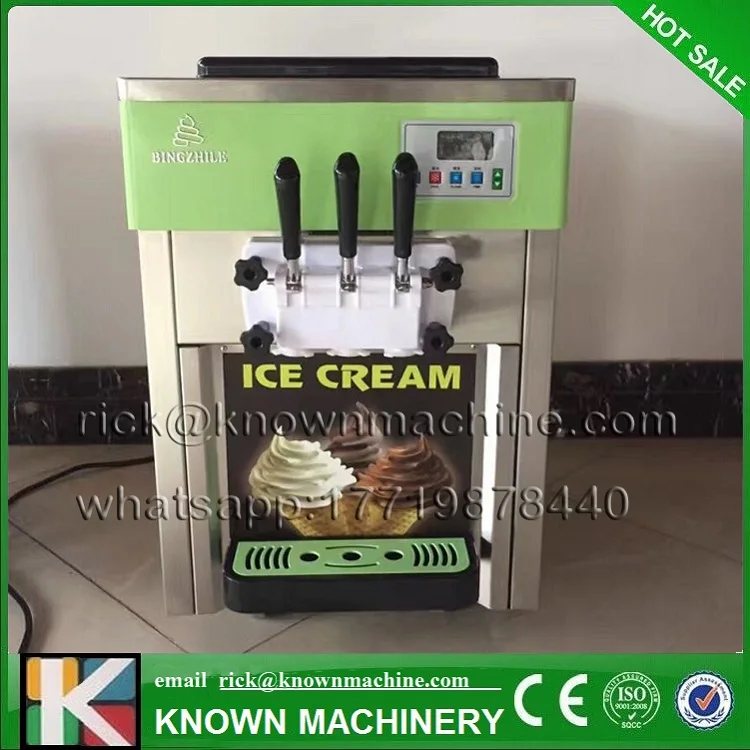 Машина для производства мягкого мороженого с 540X700X1350 мм экологически чистый хладагент подходит для европейского стандарта