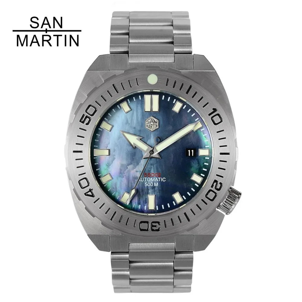 Мужские механические часы San Martin, наручные часы для дайвинга, 500, Merter, водонепроницаемые часы из нержавеющей стали, Relojes Hombre, новинка