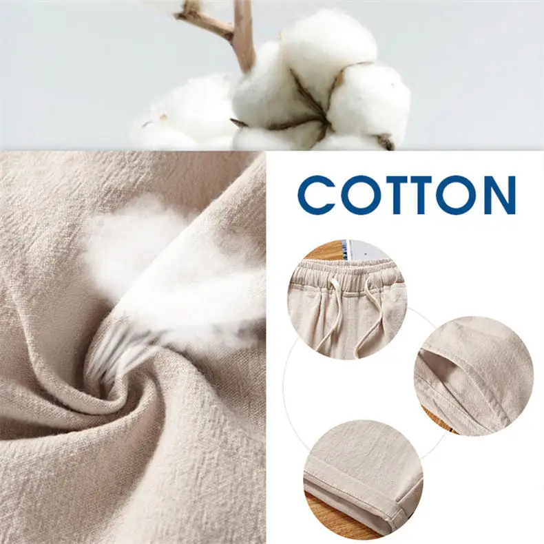 8Colors MuLs Summer Men Shorts 2018 Quality Cotton Linen Shorts Men Elastic Waist Breathable Male Shorts Knee Length Breechcloth-15