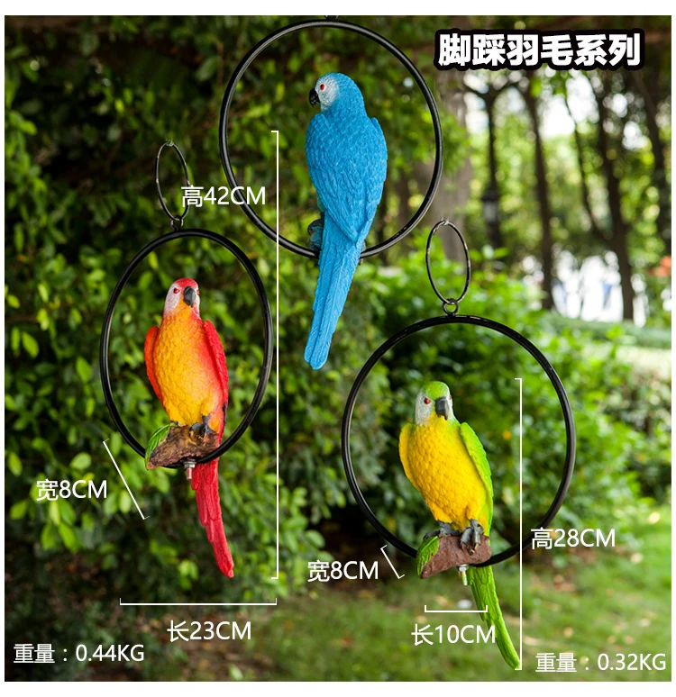

Garden decoration. Pastoral resin. Imitation parrot garden landscape sculpture decoration.