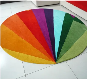

Rainbow color circular acrylic carpet rug living room bedroom carpet computer cloakroom custom upholstery carpets rug