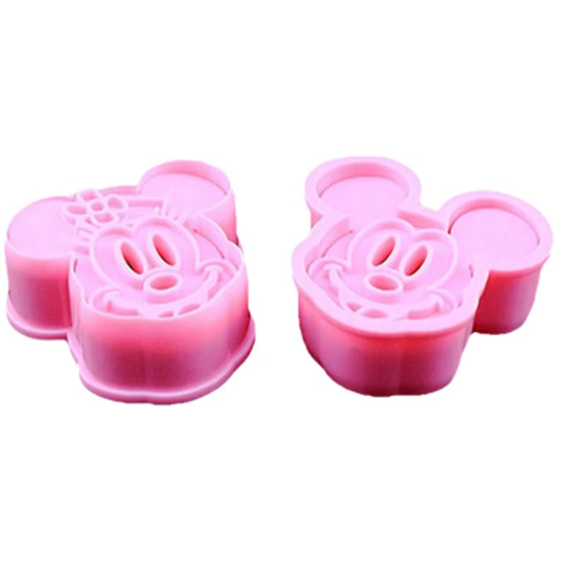 3D Biscuit Printing Cartoon Mouse Minnie Shape 2PCS/Set DIY Cake Decoration Rice ball Mold Baking Biscuit Cutting Mold