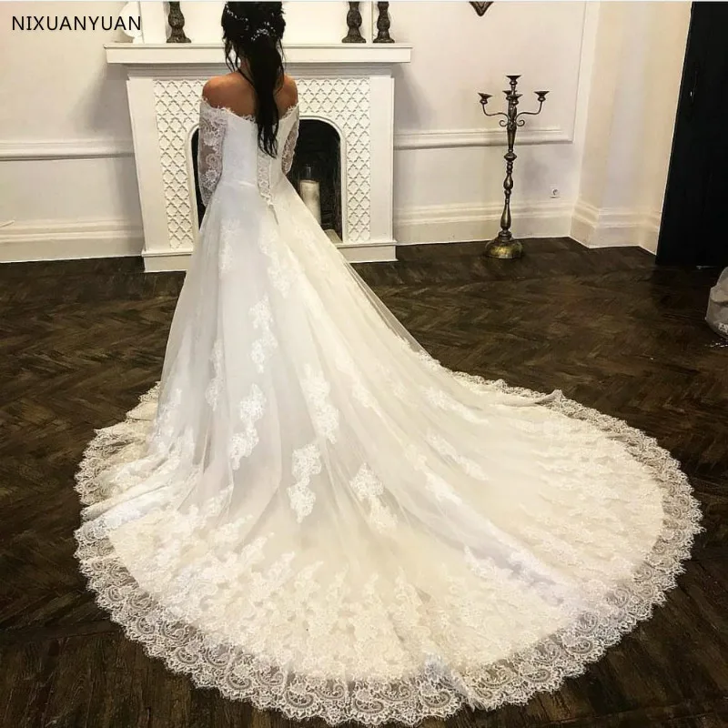 Роскошная свадебная одежда 2019 бальное платье Vestido De Noiva Boat длинное платье с открытой спиной De Mariee сексуальное свадебное платье с вырезом