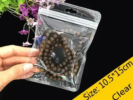 100 шт. Прозрачный Ясно Resealable Пластик сумка PE zip lock мешок с отверстием для