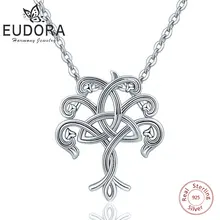 Eudora 925 пробы Серебряное геометрическое Древо жизни ожерелье с подвеской ирландский кельтский узел ожерелье хорошее ювелирное изделие для женщин лучшие подарки