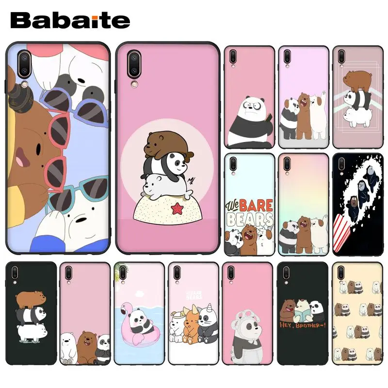 

Babaite we bare bears miniso TPU black Phone Case Cover Shell for Vivo X 20 X 23 X 21 X 21 UD X Play 6 X 23 X 20 plus Case