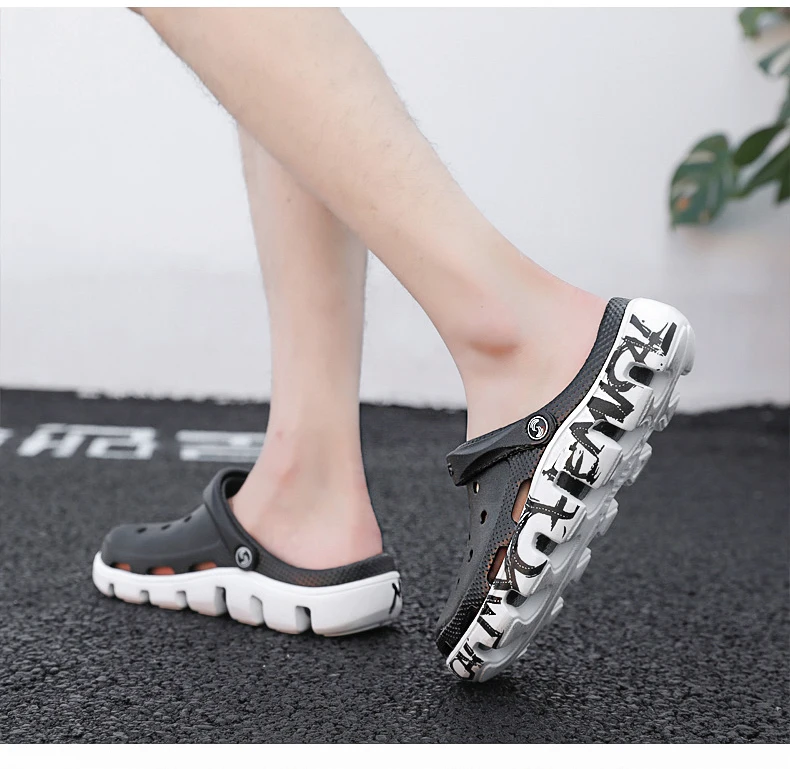 SERENE Brand Croc Summer Casual Sandals New Man Aqua Clog Slipper Hot Male Band Sandalias Swimming Shoe Ocean Beach Garden Shoes (12)