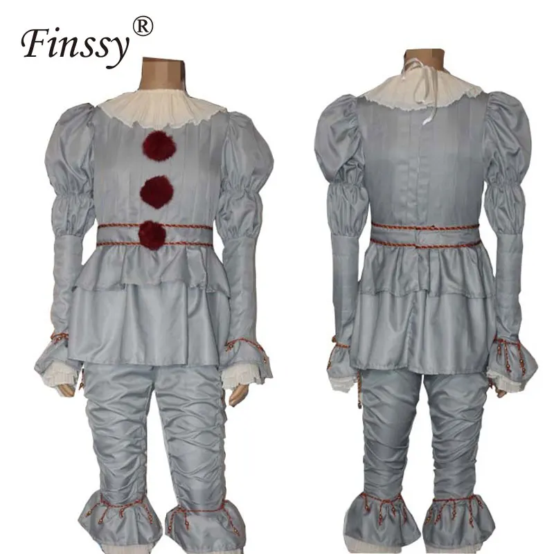 

Movie Stephen King's It Pennywise Cosplay Costume for Men Halloween Costume Scary Joker Suit Fancy Masquerade Party Prop