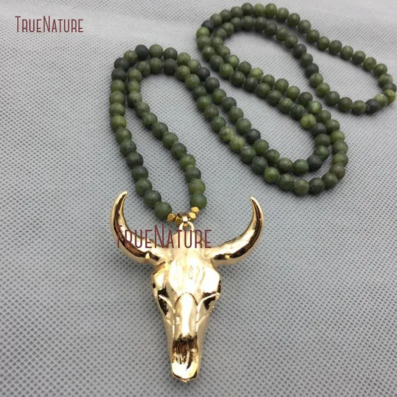 20171226-NM4320- Gold Plating Ox Head Necklace Resin Necklace_2