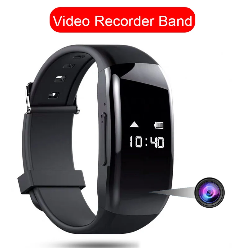  1080P Professional Video Camera Recoding Smartband Voice Photo Recorder HD Screen Smart Band Watch 