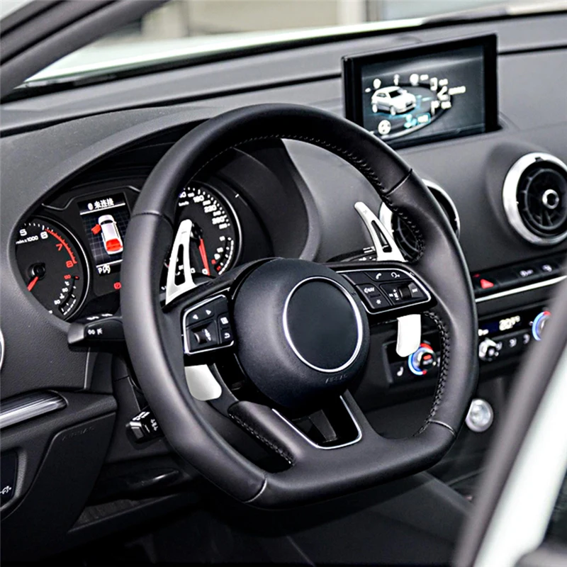 Car Steering Wheel Gear Shifter Paddle Expension Set For Audi A3 / S3 facelift A5 S5 2017 A4 B9 Q7 2016-2017 TT TTS 2016-2018