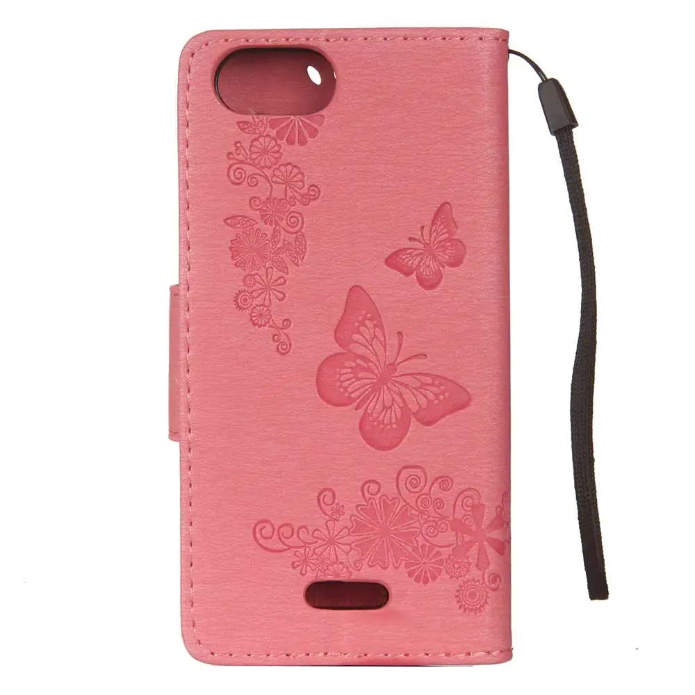 Чехол книжка с 3d бабочкой для Wiko U Feel Lite чехол телефона кошельком jerry Sunny MAX Fever SE tommi