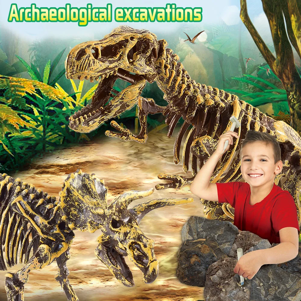 Игрушки динозавров, развивающий Набор для копания, набор раскопки динозавров, подарок на день рождения, игрушки для детей CC3
