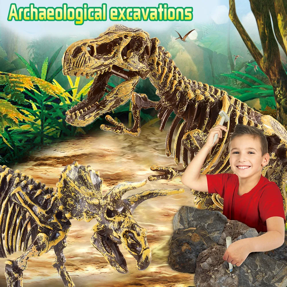 

Dinosaur Toys Science Educational Dig Kit, Dinosaur Fossil Excavation Kits birthday gift toys for children CC3