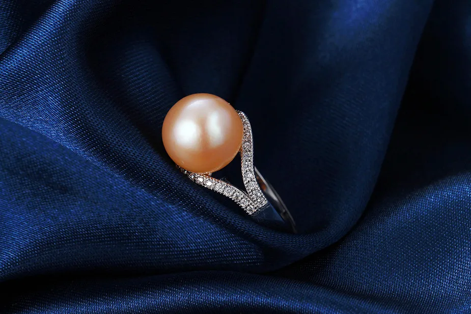 Новые модные жемчужные ювелирные изделия роскошные кольца подлинное натуральное пресноводное жемчужное регулируемое кольцо для подарка матери, 8 мм Жемчуг