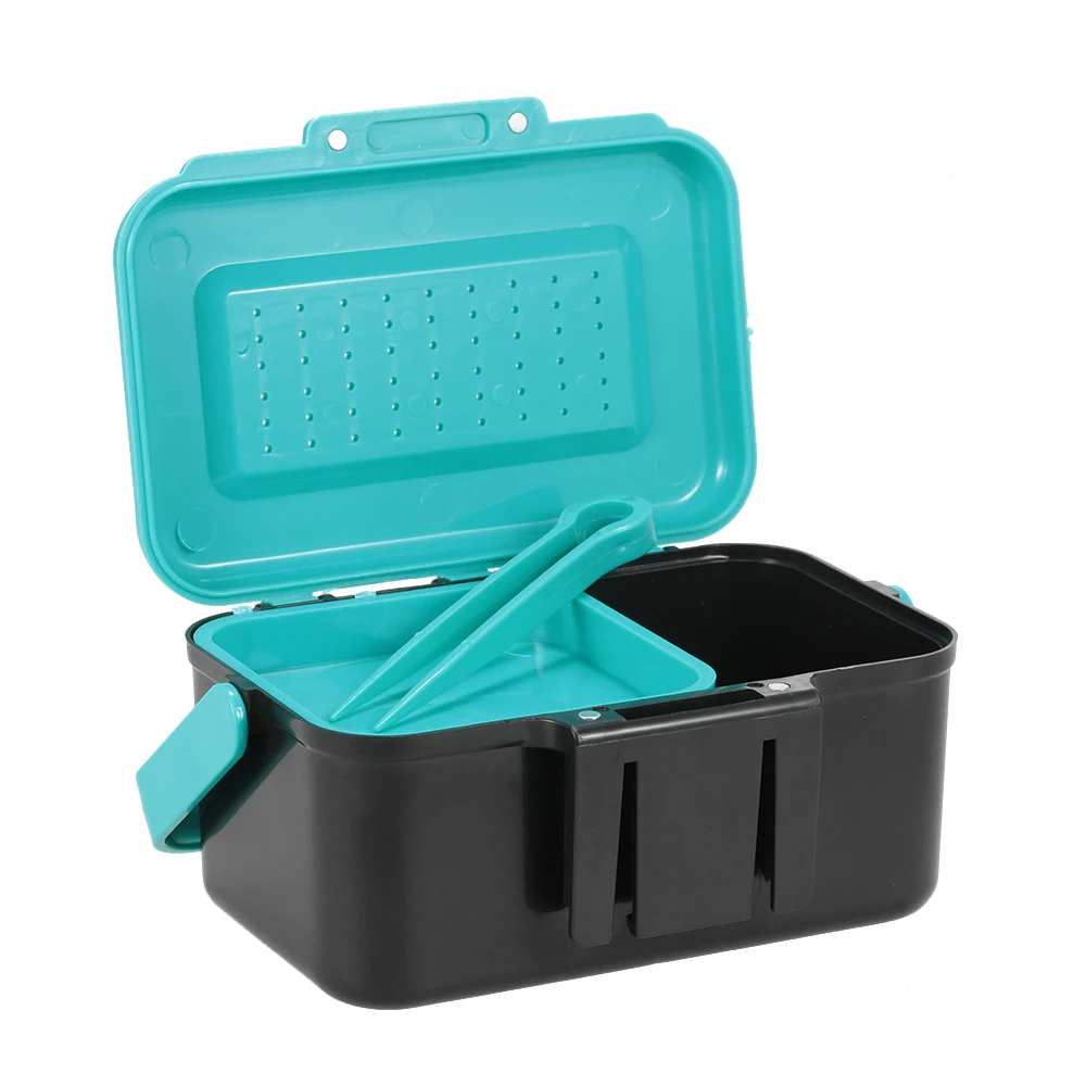 Portable Fishing Lure Box Case Live Lure Bait Hook Earthworm Carrying