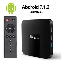 Tx3 Мини Android 7,1 Smart Tv Box 2 ГБ 16 ГБ Amlogic S905w 4 ядра телеприставки H.265 4k WiFi Iptv поле Tx3mini 1 ГБ 8 ГБ