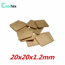 10 шт./лот 20x20x1.2 мм DIY Медный Радиатор Шим Тепловая Pad Радиатор Лист Для Ноутбуков GPU CPU VGA Chip RAM cooler охлаждения