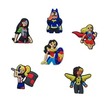 Одна распродажа, 1 шт., DC Super Hero, обувь для девочек, подвески, обувь из ПВХ, аксессуары, украшения, маленький подарок для вечерние, пряжки для обуви