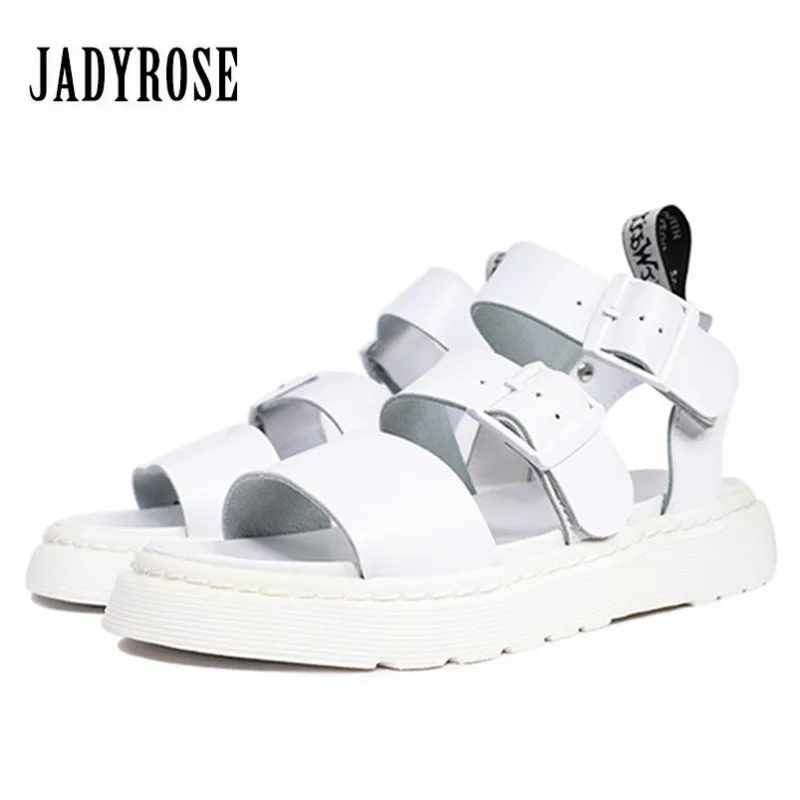 

Jady Rose Fashion White Women Sandals Summer Beach Shoes Woman Platform Sandal Buckles Flats Sandalias Mujer Casual Flat Shoes