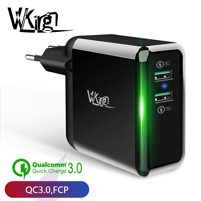 VVKing 2 USB Charger 36W Quick Charge 3.0 Fast Charger For iPhone Samsung Galaxy s9 Xiaomi Huawei LG Phone Double QC3.0 charger