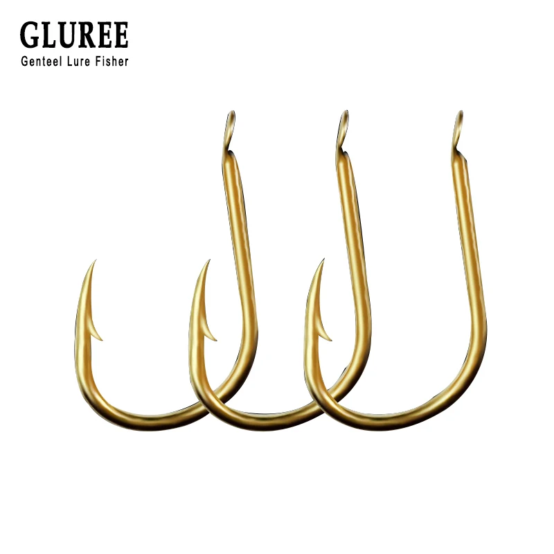 

GLUREE 1Pcs 5# 6# 8# 9# Metal Barbed Fishing Hook High Carbon Steel Scythe-like Inside Bend Fishhooks Fishing Accessories