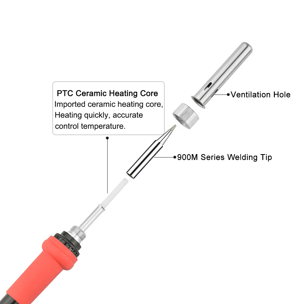Набор паяльников NEWACALOX с регулируемой температурой 60 Вт, 110 В/220 В, паяльник с ОУР, насос для распайки, подставка для паяльника, пинцет, мультиметр