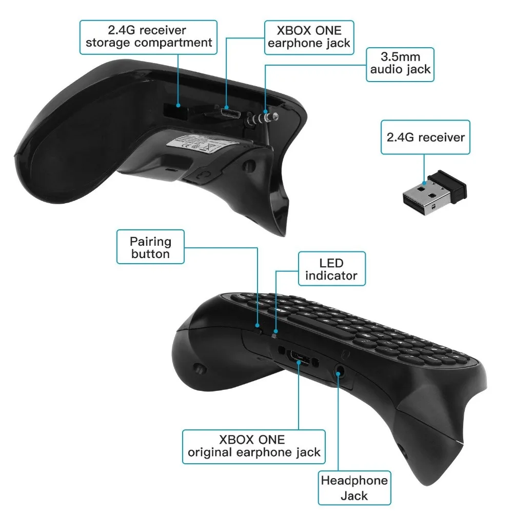 Игровые аксессуары для XBox One/XBox One S контроллер Беспроводной Chatpad XBox One/S 2,4G приемник беспроводная клавиатура для Xbox One/S