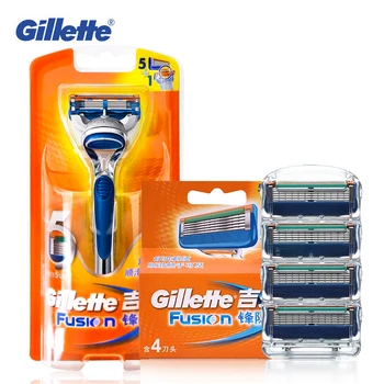 

Genuine Gilette Fusion Shaving Razor Blades For Men 1holder + 5 Bits Brand Razor Menshaving Face Care
