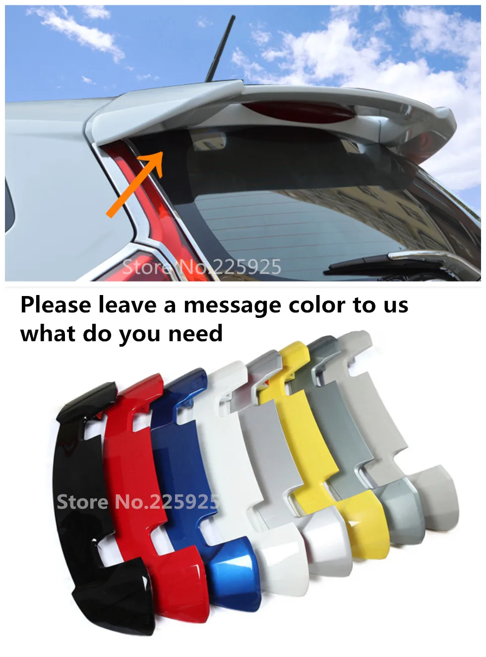 

Paint Spoiler Without light RS Rear Wing Colour Deflector For Honda GK5 FIT JAZZ RS Rear Spoiler 2014 2015 2016 17