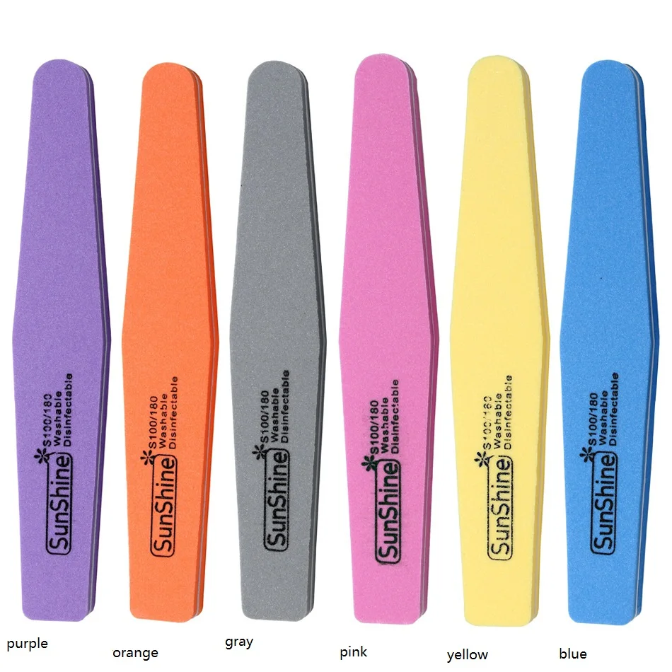 Tanie 60 sztuk zestaw zmywalny szlifowanie gąbka pilnik do paznokci 100 180 polerowanie szlifowanie Manicure Pedicure bufory do paznokci File Tools