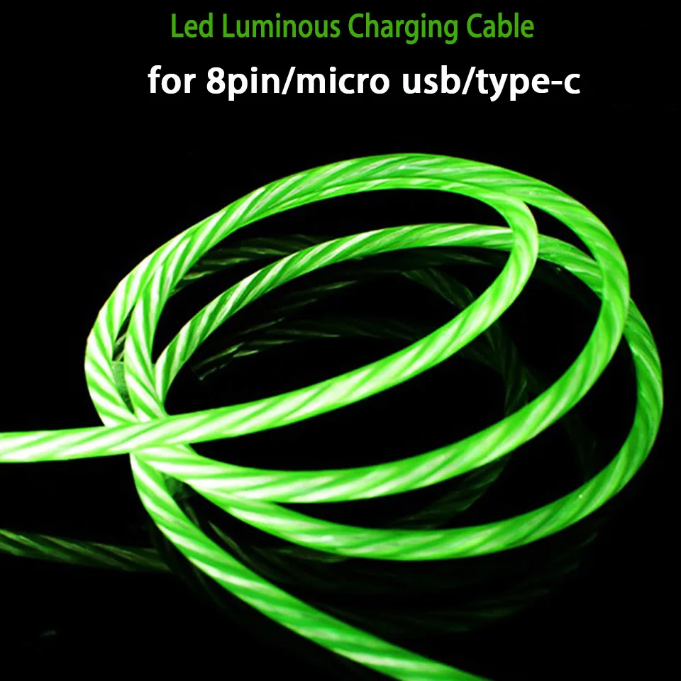 

Flowing Led Glow Usb Charging Cable Android Charger Cord Micro Usb Type C Cabel Microusb For Samsung Galaxy A8 A5 A7 2017/2018