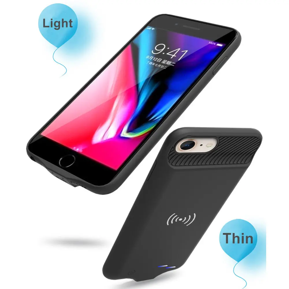 3800mah For iphone 6 6S Charger Case Smart Wireless charging function Battery Cover Smart Power Bank For iphone 7 8 Charger Case