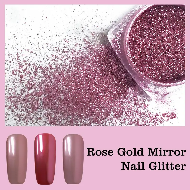 Ibcccndc зеркало, розовое золото ногтей Пудра-Глиттер для ногтей искусство маникюра пыли средство для полировки ногтей своими руками