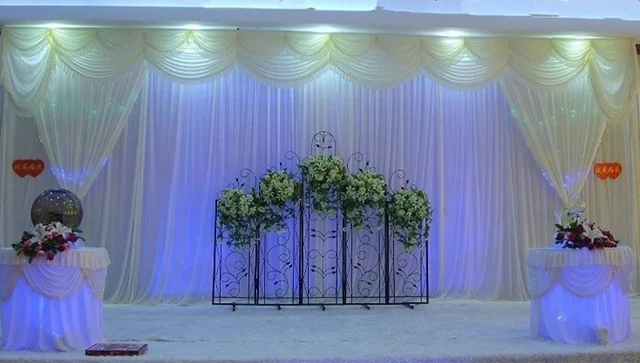 10FT20FT White Party Decoration Backdrop Curtain With Swag For DIY Drape Wedding Background 10FT20FT White Party Decoration Backdrop Curtain With Swag For DIY Drape Wedding Background