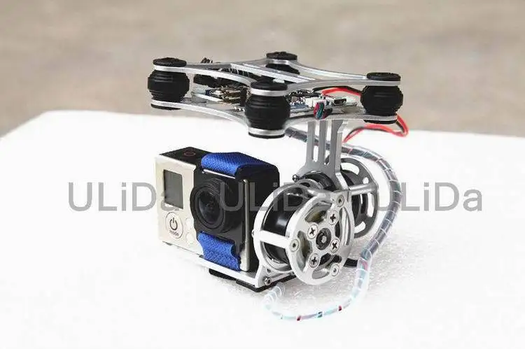 Super Light Metal Aluminum Brushless Gimbal Frame W/ Motor And Controller PTZ For Gopro SJ4000 Camera FPV DJI Phantom QR X350 CX20