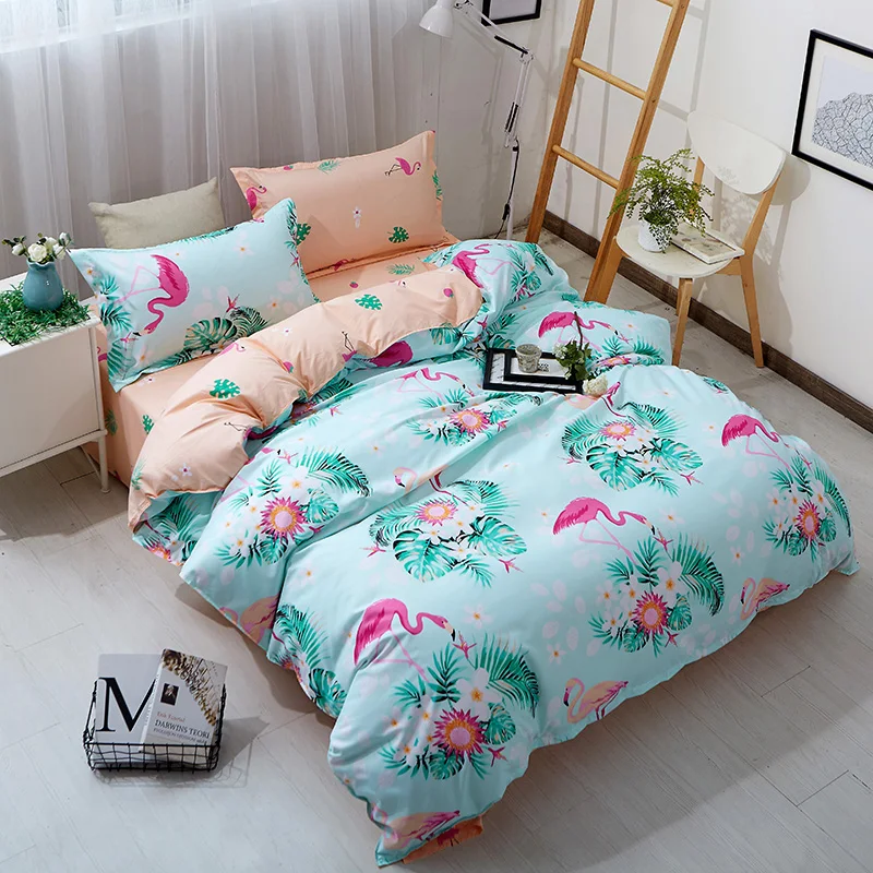 Цветок Дерево Фламинго пододеяльник постельные принадлежности набор роскошные покрывала queen Размер кровать покрывало постельное белье для детей 6 размер Домашний текстиль