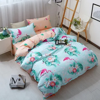 

flower tree Flamingo duvet cover Bedding Set luxury bedspreads queen size bed cover bed linen for children 6 size Home textile