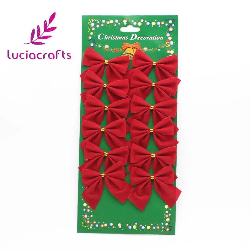 Lucia crafts, 5,5 см, Рождественский бант, украшение на елку, праздничные вечерние украшения для дома, 1 карта/партия, H0363