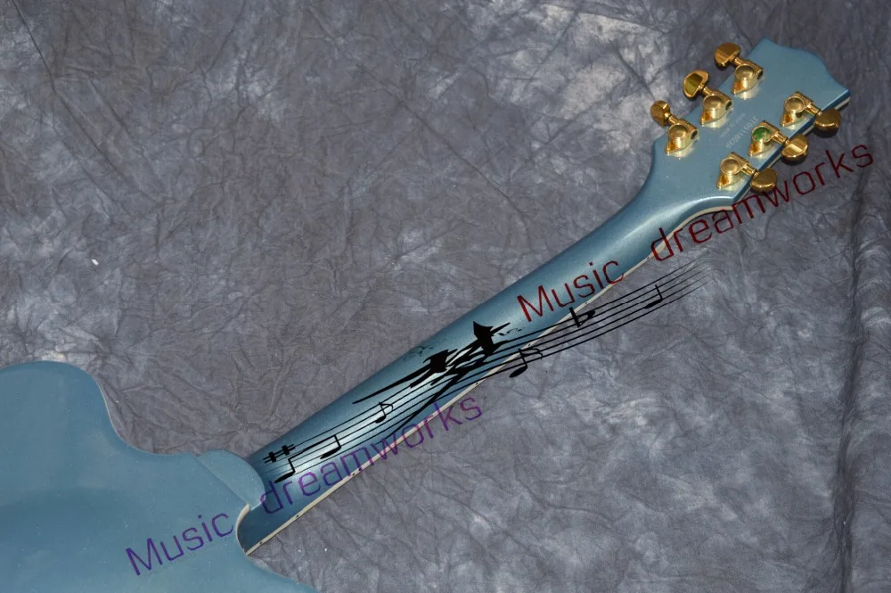 Китай OEM custom shop электрогитара полый джаз электрогитара высокого качества из дерева Ems