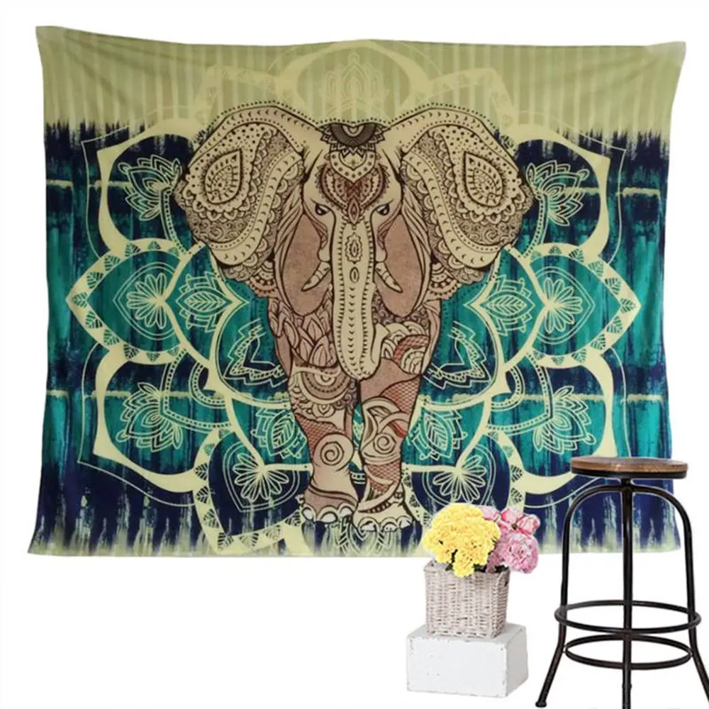 Elephant Tapestry Mandala Tapestry Wall Hanging Bedspread Dorm Tapestry Decorative Wall Hanging