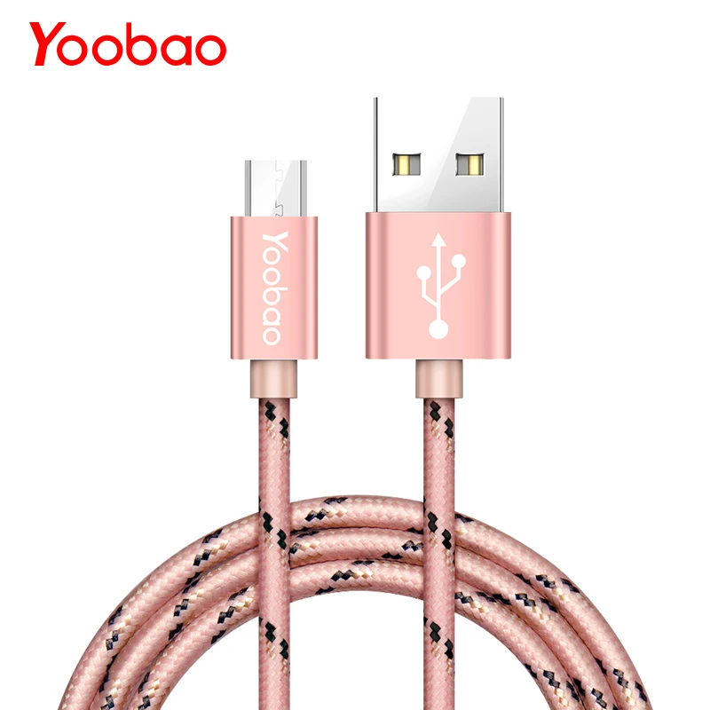 Yoobao YB423 Micro USB кабель 2A металлический нейлоновый плетеный провод зарядное