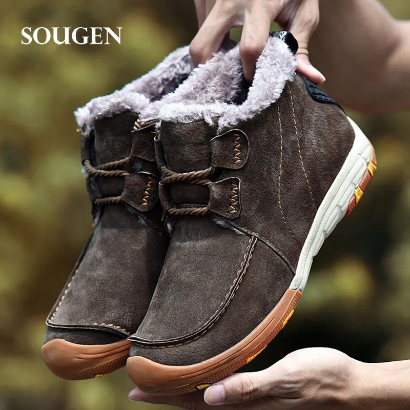 

Men's Boots Big Size Ons Men Shoe Winter Shoes Men Casual Bot Male Snow Boots Adult with Fur Plus Size Martins Plush Hot Sell 45