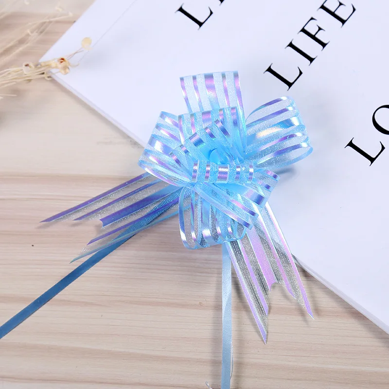 light blue 10 шт подарочная упаковка Ленточные бантики детские украшения для душа украшения для дня рождения Детские подарки для взрослых свадебное оформление автомобиля - Цвет: light blue