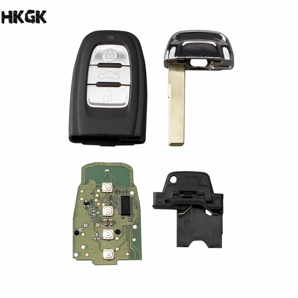 3 кнопки дистанционного Интеллектуальный Автомобильный ключ дистанционного управления для AUDI Q5 A4L A5 A6 2009-2012 чипа PCF7945 315 МГц/433 МГц/868 МГц