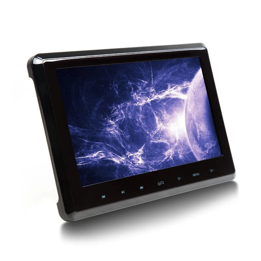 Perfect Single 10.1" HD Car Pillow Headrest Digital Monitor DVD Player car Attached Headrest PC with IR headphone Touch Button 1024*600 2